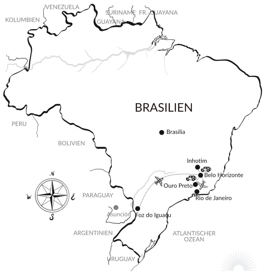 Luxus Rundreise Brasilien Kommpakt Karte
