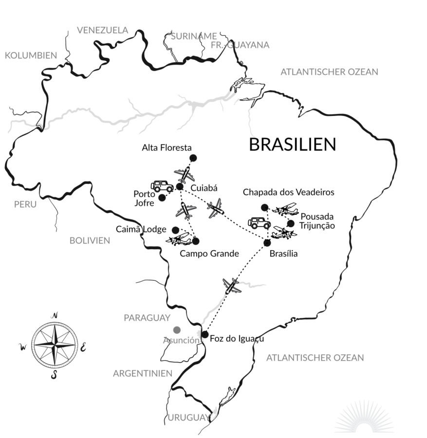 Luxusrundreise Brasiliens Naturparadiese Karte_Neu 2