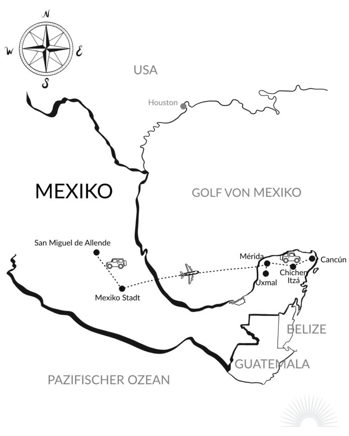Luxusrundreisen Mexiko Kompakt Karte